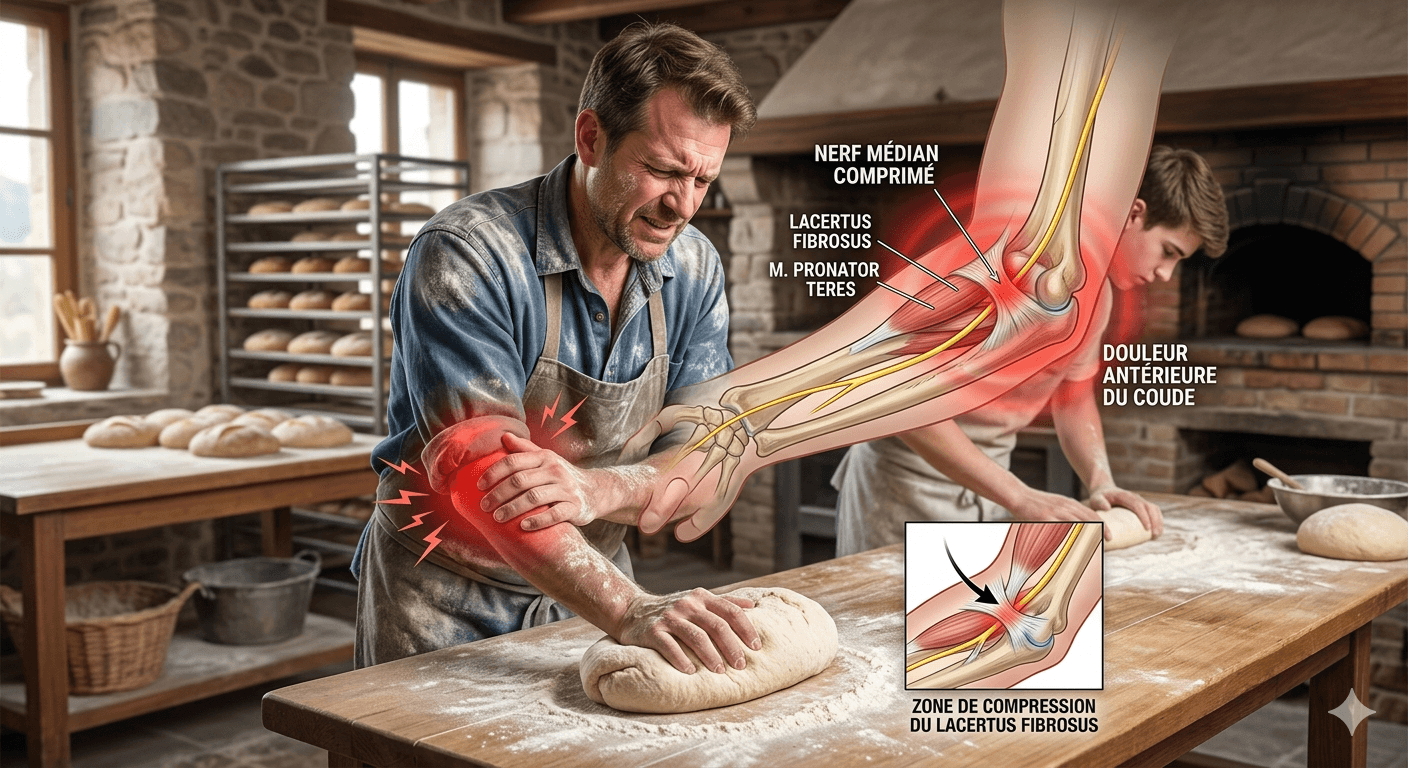 Compression du nerf médian au coude par le lacertus fibrosus : le rôle de l'EMG chez les travailleurs manuels